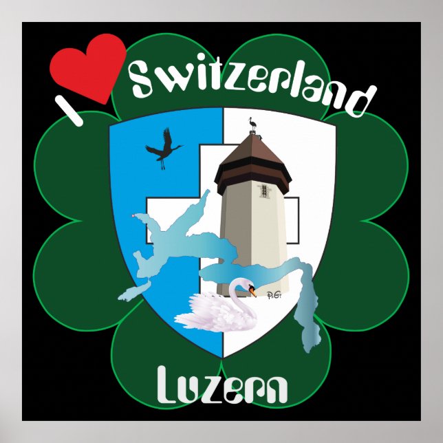 Póster Luzern Schweiz Poster de Suiza (Frente)