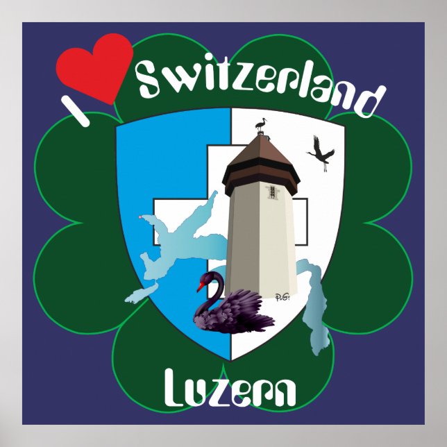 Póster Luzern Schweiz Poster de Suiza (Frente)