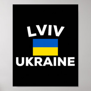 Póster Lviv Ucrania Bandera ucraniana País Ciudad Turista