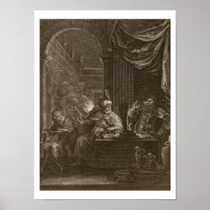 Póster Lycaon transformó en un lobo, 1731 (el grabado)