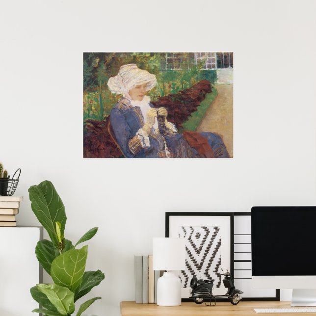Póster Lydia Crocheting en el jardín de Marly, Mary Cassa (Oficina en casa)