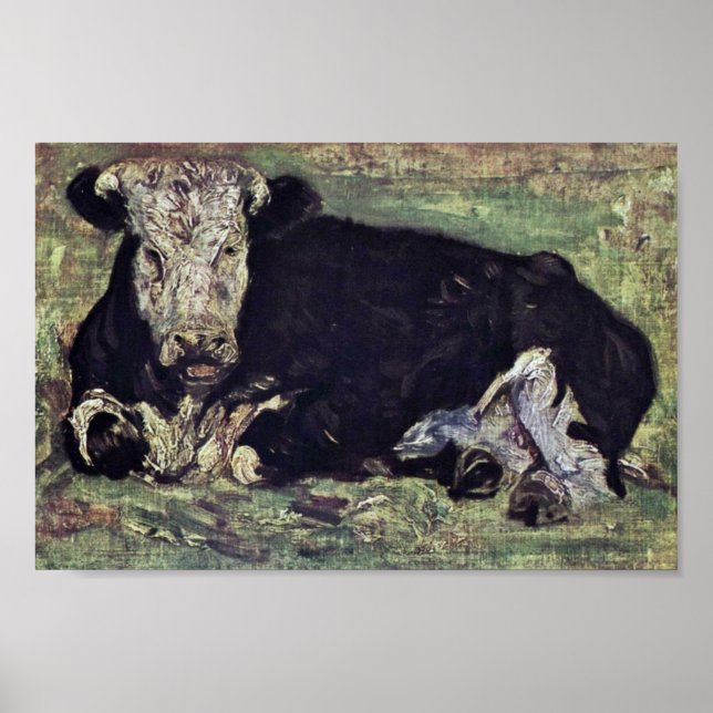 Póster Lying Cow By Vincent Van Gogh (Frente)