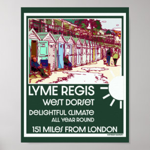 Póster Lyme Regis Dorset England Vintage British Holiday