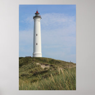 Póster Lyngvig Fyr, faro, Ringkobing, Dinamarca