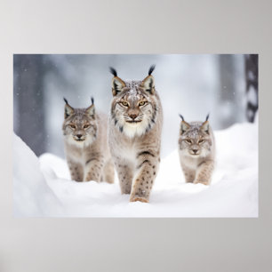 Póster Lynx Animal Family Wandering Nature