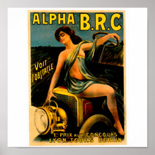 Póster Lyon Berlin Auto Tours ~ Anuncio para automóviles