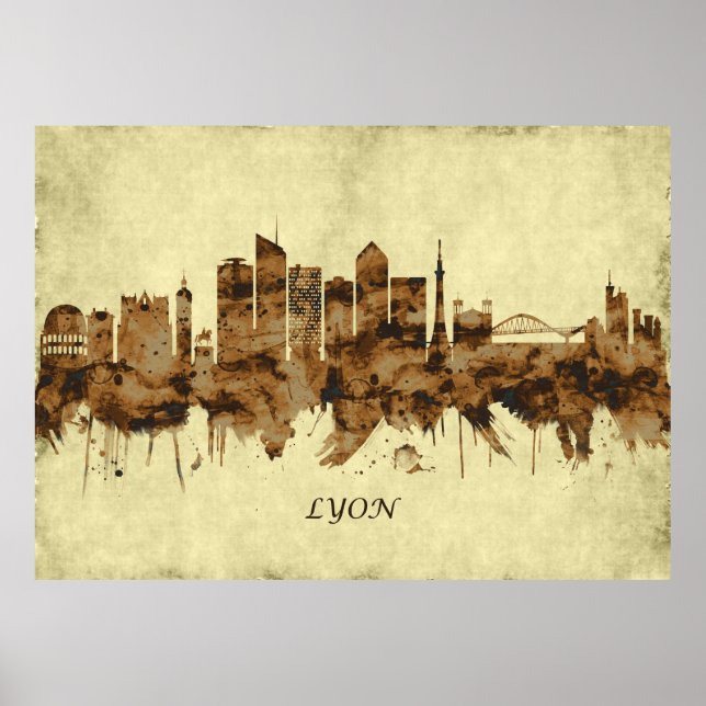 Póster Lyon France Cityscape (Frente)