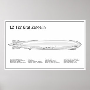 Póster LZ 127 Graf Zeppelin - Planes para el plan de vuel