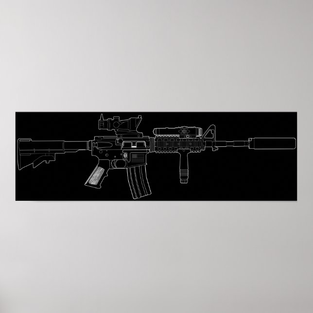 Póster M4 SOPMOD Black (Frente)