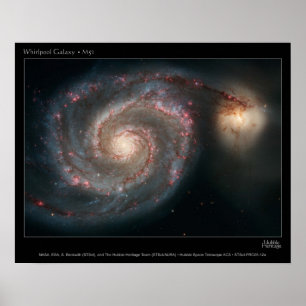 Póster M51 Whirlpool and companion galaxies