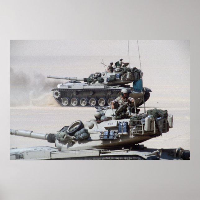 Póster M60 Patton Principales tanques de batalla (Frente)