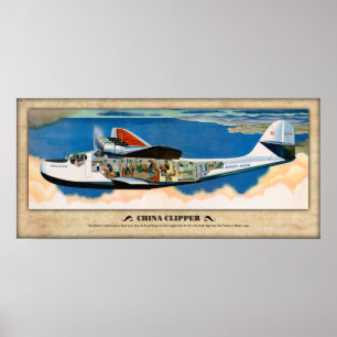 Póster M-130 "China Clipper" Poster de la vía aérea