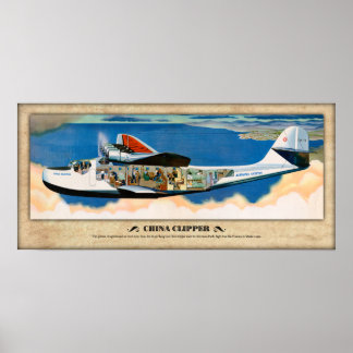 Póster M-130 "China Clipper" Poster de la vía aérea