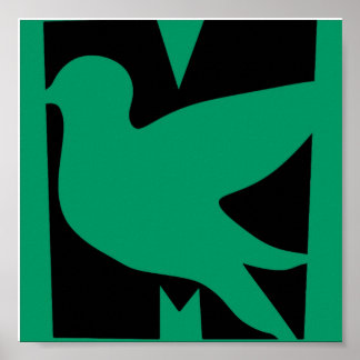 Póster M BIrd verde