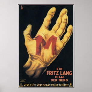 Póster "M" Classic 1931 Horror Movie Poster