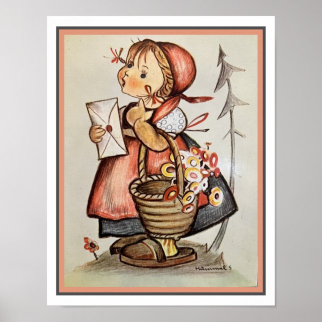 Póster M. I. Hummel The Little Messenger 1940 Print (Frente)