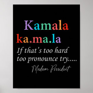 Póster Ma La Kamala Harris Definición Madam President 202