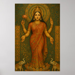 Póster Maa Lakshmi: Diosa de la riqueza y la prosperidad 