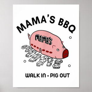 Póster Mac Mamas Bbq Walk In Pig Out Sunny Summer Gift _1