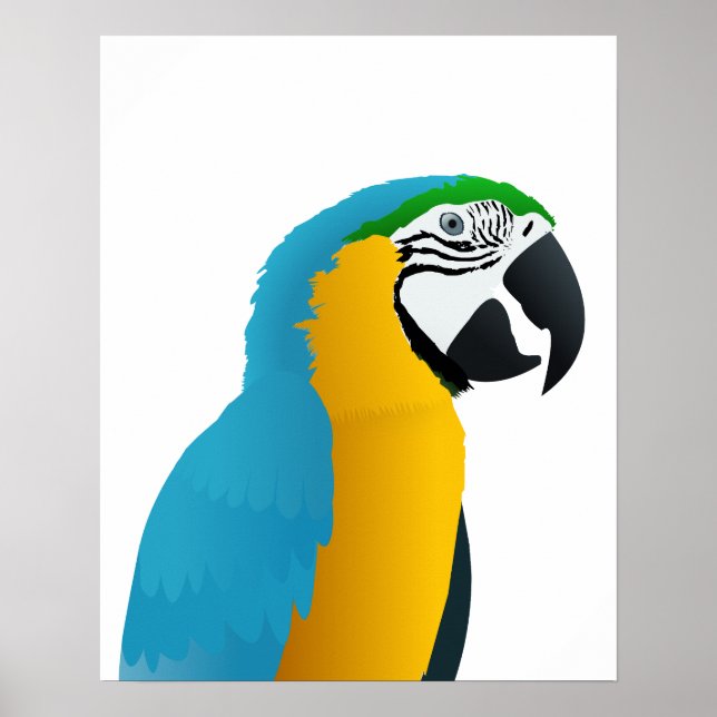 Póster Macao azul y amarillo (Frente)