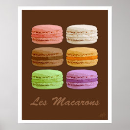Póster Macarones franceses - pasteles multicolores