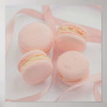 Macarons dulces rosados cartel de cocina | Macaron