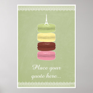 Póster Macarons in Paris and Lace