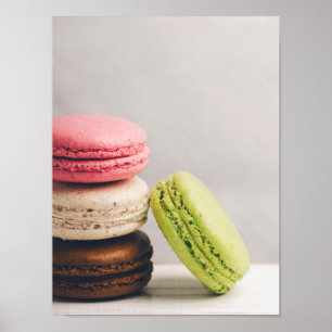 Póster Macarrones franceses en colores en colores pastel