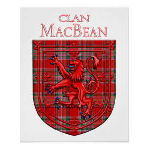 Póster MacBean Tartan Scottish Plaid Lion Rampant
