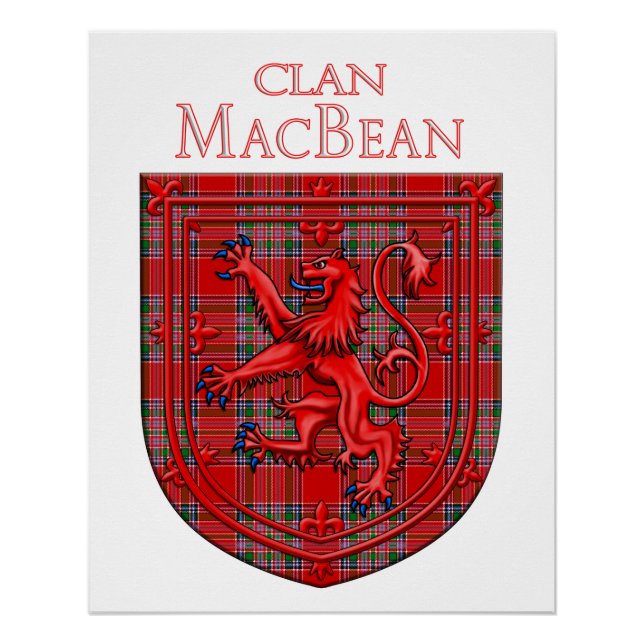 Póster MacBean Tartan Scottish Plaid Lion Rampant (Anverso)