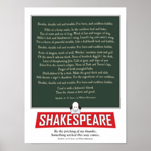 Póster MacBeth de Shakespeare. poster de hechicería.
