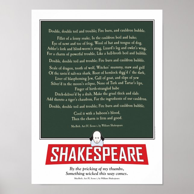 Póster MacBeth de Shakespeare. poster de hechicería. (Frente)