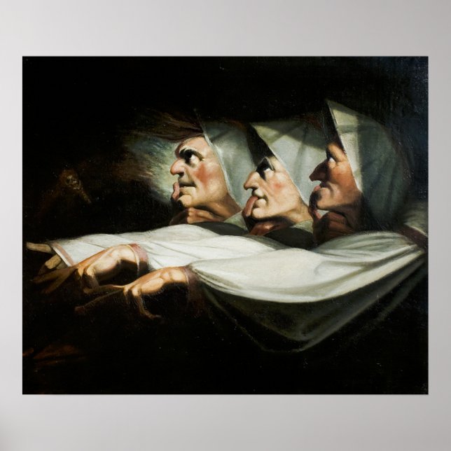 Póster 'Macbeth', las hermanas extrañas de Henry Fuseli (Frente)