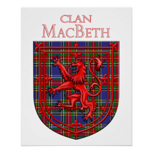 Póster MacBeth Tartan Scottish Plaid Lion Rampant