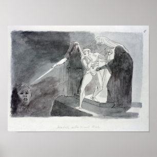 Póster Macbeth y la cabeza armada
