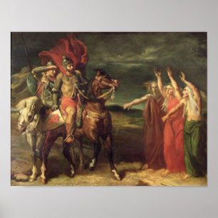 Póster Macbeth y las tres brujas, 1855