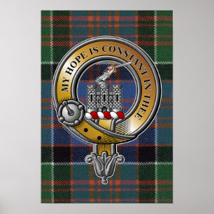 Póster MacDonald Clanranald Tartán y Badge