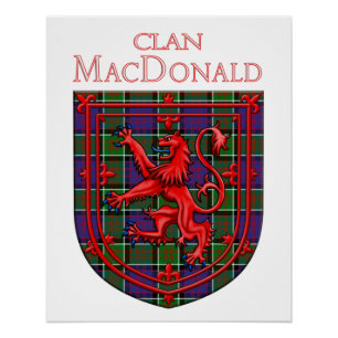 Póster MacDonald de Ranald Tartan Scottish Plaid Lion Ram