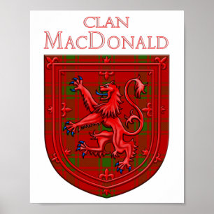 Póster MacDonald de Sleat Tartan Scottish Plaid Lion Ramp