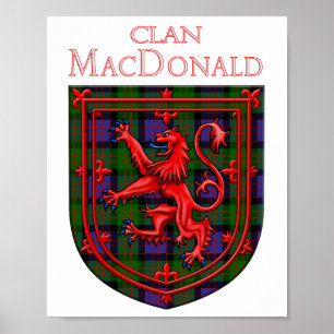 Póster MacDonald Tartan Scottish Plaid Lion Rampant