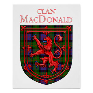 Póster MacDonald Tartan Scottish Plaid Lion Rampant