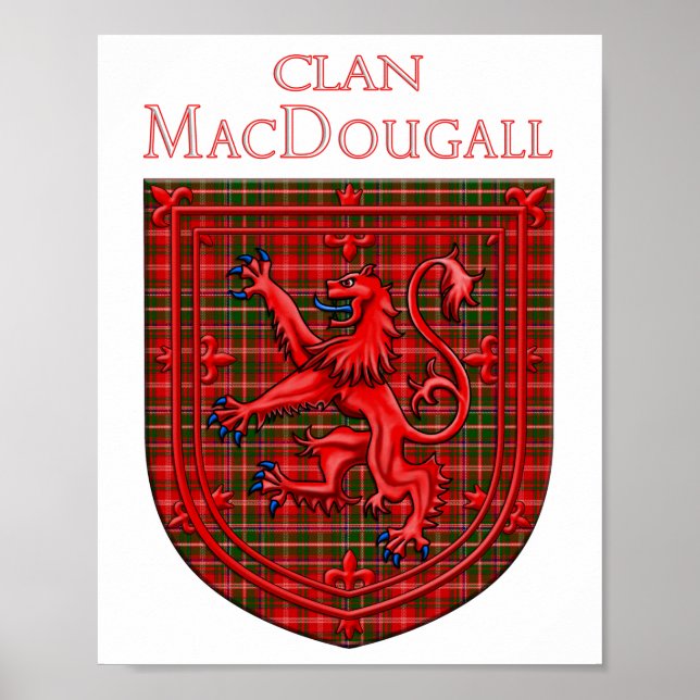 Póster MacDougall Tartan Scottish Plaid Lion Rampant (Frente)