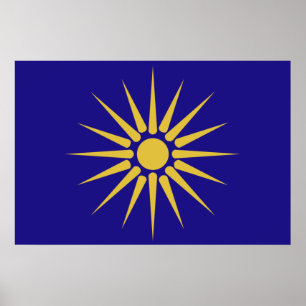 Póster Macedonia griega, bandera de Grecia