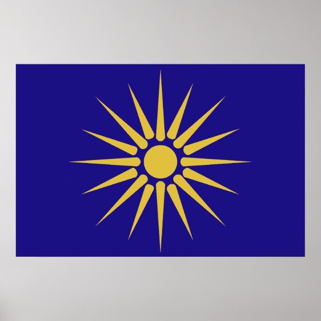 Póster Macedonia griega, bandera de Grecia (Frente)