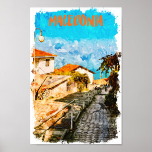 Póster Macedonia: Viajes a acuarela en los Balcanes