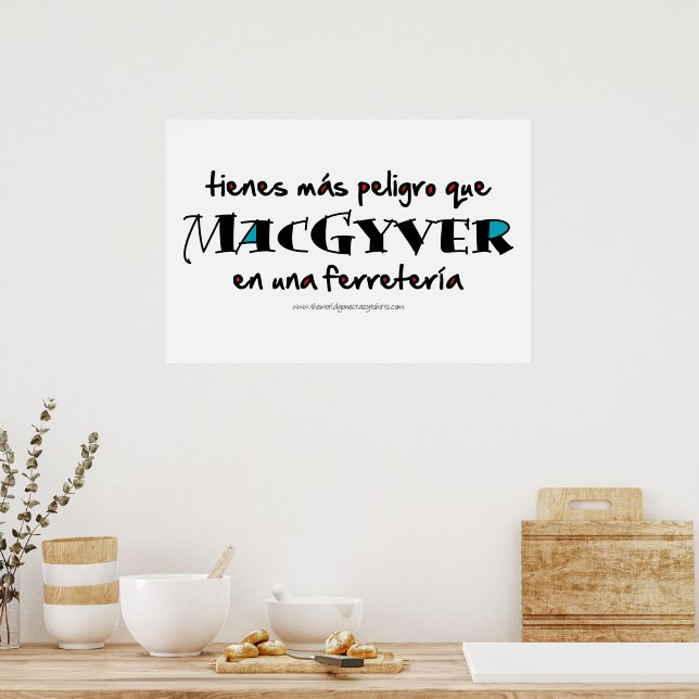 Póster MacGyver en una ferretería (Cocina)
