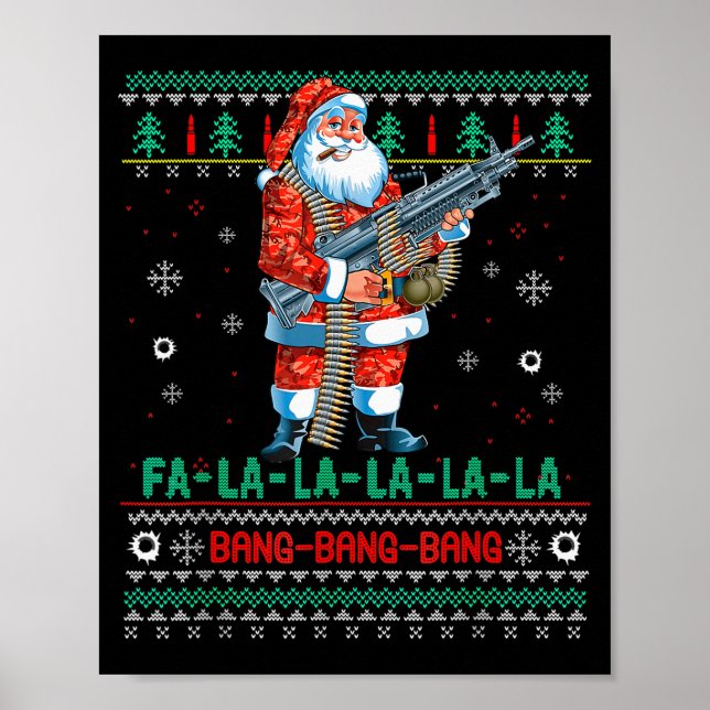 Póster Machine Santa Claus Gun Lover Ugly Christmas Sweat (Frente)
