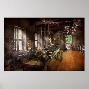 Póster Machinist - Lathe - Un largo lathe