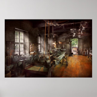 Póster Machinist - Lathe - Un largo lathe