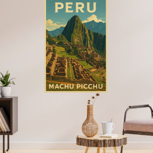 Póster Machu Picchu Perú Antiguo